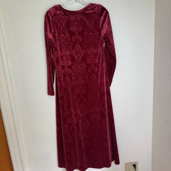 Soft Surroundings velvet ‎ Rich Red Long Sleeve Dress NWT Holiday Fall Ready - Picture 12 of 12